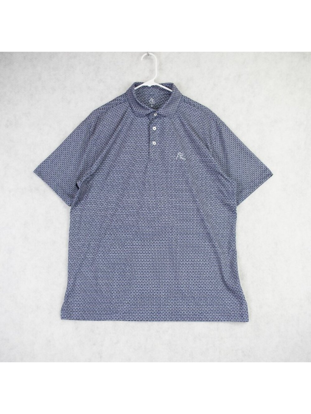 Rhoback Mens Golf Polo Shirt Size L Blue Stretch Performance Martini Glass AOP